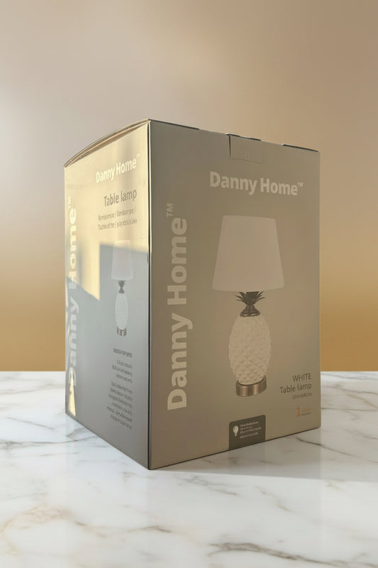 White pineapple table lamp