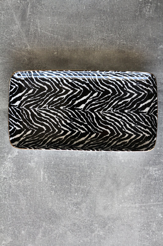 ZEBRA RECTANGULAR SERVING PLATE