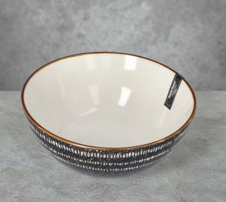 Striped Ceramic Salad Bowl 20cm