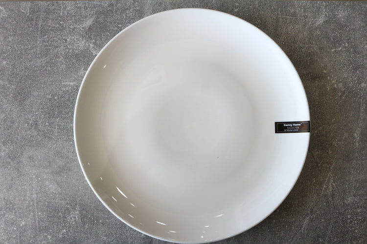 white round  ceramic dinner plate 12inch