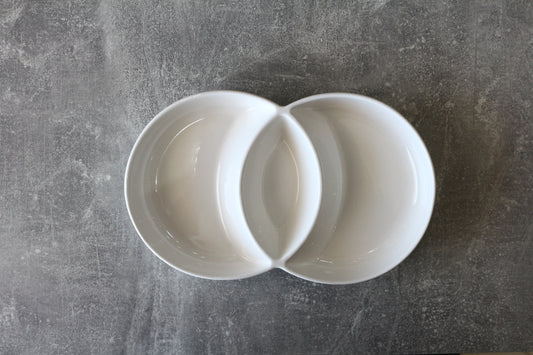 3 sections white ceramic  plate