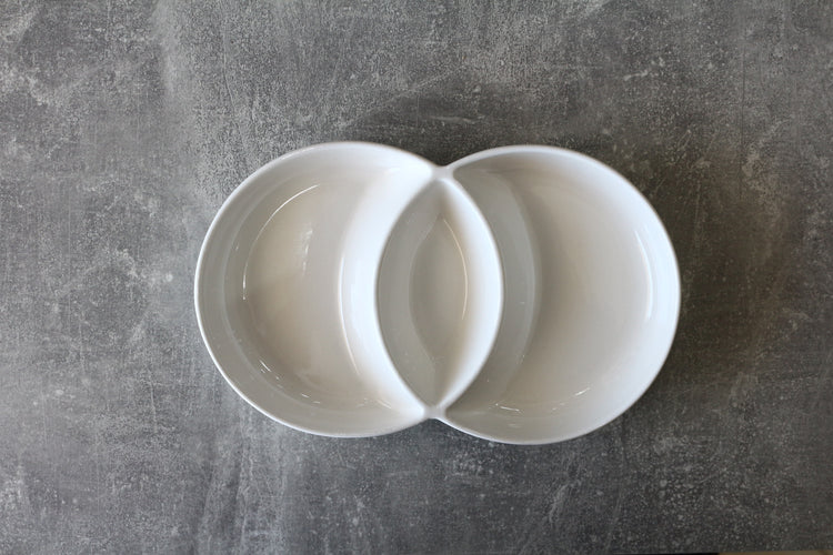 3 sections white ceramic  plate
