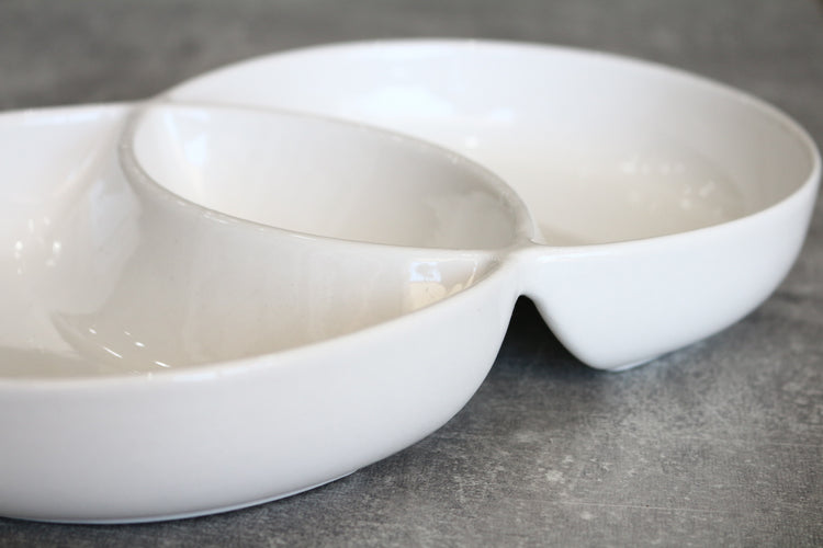 3 sections white ceramic  plate