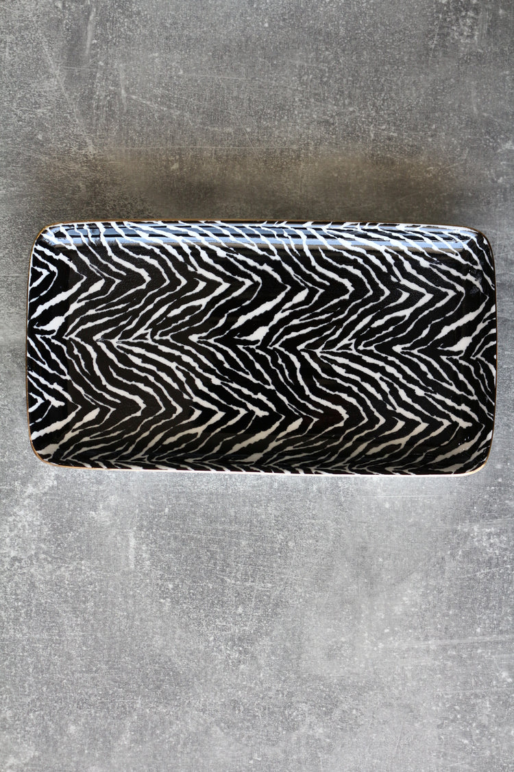 ZEBRA RECTANGULAR SERVING  PLATE